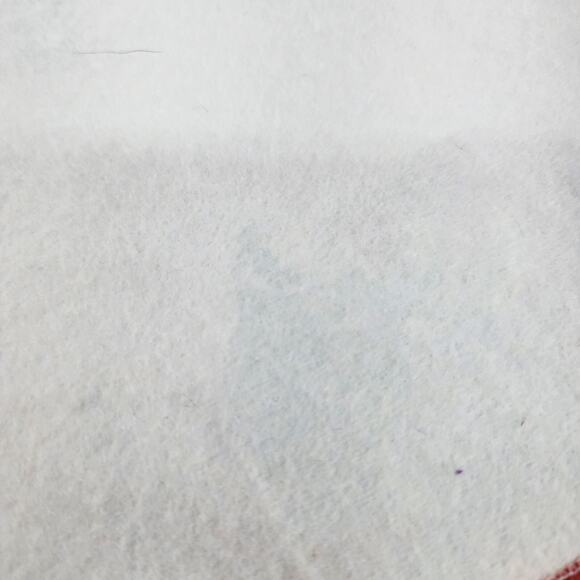 VTG Christmas Tablecloth 70x50 Plastic Covered Felt Back White Red Bells Holiday - Picture 7 of 8